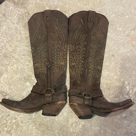 Size 5.5 Liberty Black Golden Eagle embroidered boots - Picture 6 of 6